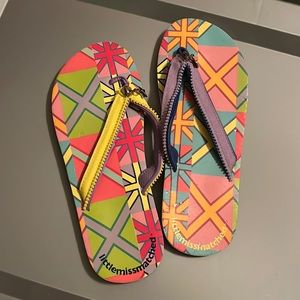 Little miss match flip-flops, size 9-10